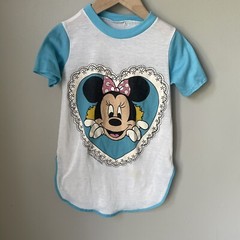 Vintage 90’s Minnie Mouse Pajama Dress Girls Sz 11in Pit To Pit 19-20in Length