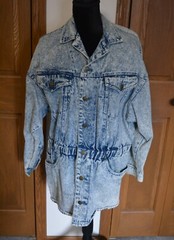 VTG 1980s Women’s Acid Washed Denim Jacket M WEATHERED BLUES