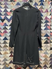 Vintage 90s Y2K Moschino Cheap And Chic Black Graph Data Dress Designer