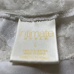 VTG Intimate Style Silky Satiny Nightgown White Floral Lace Maxi Large Y2K 90s