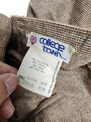 VTG 50s-60s College Town wool blend Vest and Skirt Set . size 11 / 12 Union Made