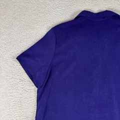 Vintage Units Top Women Size XL Purple Collared Short Sleeve Poly Made in USA