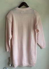 Vintage 80s Ariana Sweater Dress NWT M Baby Pink Retro Coquette Kawaii Pastel