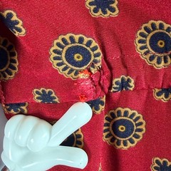 Appleseeds Vintage Red Medallion Print Pleated Midi Shirt Dress 12P Belted