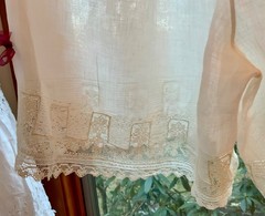Antique Edwardian Cotton Bloomers c.1905–1915 | Filet Lace Ribbon Hem | L