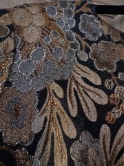 60’s Gold Metallic Textured Brocade Dress VTG Cocktail Midi – Medium