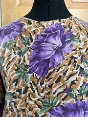 Vintage Pat Argenti Silk Blouse 12 Classic Wear Floral Animal Print Versatile