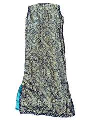 Vintage Hand Made 1950s Gold Green Rich Brocade Gown Large 14 Beautiful