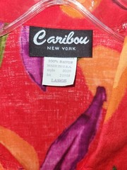 Vintage 2 Piece Caribou New York Wrap Style Coulotte(M) & Blouse(L) Red Floral