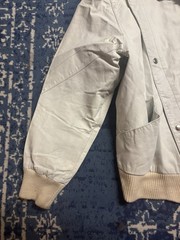 Tannery West Vintage 80s Unisex White Vinyl Leather Jacket Cropped Medium