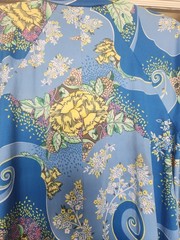 Vtg Christian Dior Saks Fifth Ave Blue Flower Paisley Lounge Wear Mrs Roper
