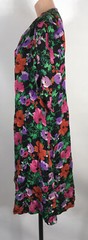 Vintage Fenner Originale Floral Puff Sleeve Skater Silk Sundress Party Dress 16