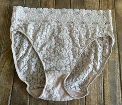 Vtg Wacoal 5/S Floral Lace French Cut Nude Panty Panties Brief