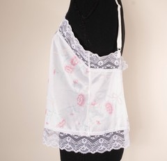 VTG BESTFORM Cami Tank Top Floral White Slip M Adjust Strap Nylon Lace 38 NWOT