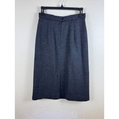 Vintage Patty Woodard Skirt 10P Wool Pleated Pockets Minimalist Dark Academia