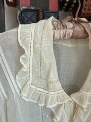 Vintage Antique Edwardian 1900s 1920s Ruffle Flowy Blouse Blue Bird Paris NYC