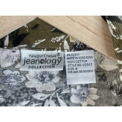 Vintage Jeanology Maxi Dress Women’s 4 Corduroy Floral Needle Cord Button Up