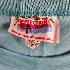 Vintage ILGWU Union Made In USA 3/4 Sleeve Pocket Shirt Medium Green Reflections