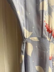 Vintage 1940s Dress 40s Purple Floral Button Front Dress