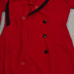 Vintage Danny Nicole Double Breasted Dress Coat Womens Sz 8 Red Padded Shoulders