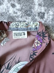 Vintage Fumi’s Originals Shirt Honolulu Hawaii Button Asian Japanese jar Bamboo