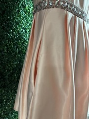 Vintage XL 90s Pink Satin Homecoming Dress Rhinestone Waist Off Shoulder