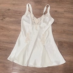 Vintage Victoria’s Secret Ivory Satin Lace Sequin Nightgown Ivory Lingerie