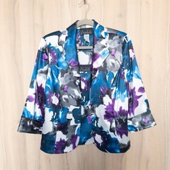 VTG Alex Evenings Womens Jacket Tank Set Sz L Floral Evening Chic Glam