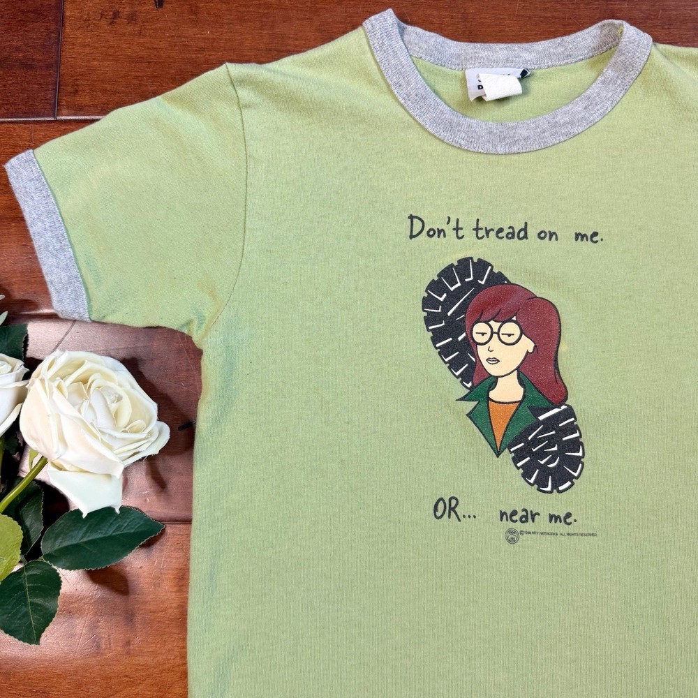 Daria MTV Boot Print Rare Vintage 90s Grunge Stanley Desantis Baby Tee M T-Shirt