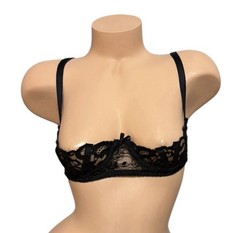 Empire Intimates Black Open Nipple Lace Sheer Nylon Underwire Bra 34A/B