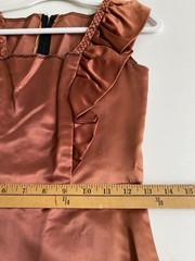 Vintage 40s 50s handmade S Heavy Satin long maxi dress Big Bow