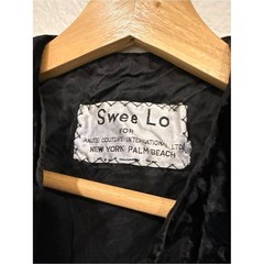 Swee Lo Vintage Long Black Velvet Sleeveless Duster Vest – S/M