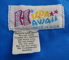 Vintage 1970’s HILDA HAWAII Long Muumuu Turquoise/White See Measurements USA