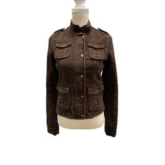 Abercrombie”Authentic Vintage” Moto Velvety Jacket,Buckle Collar,Zipper,Y2K