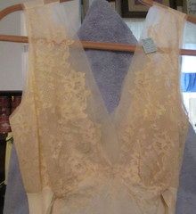 Coral Mist Nightgown Van Raalte Maxi Long Lace Overlay Bust Chest 34 VintageNWT