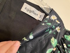 Vintage 80s Cottage Core Black Floral Prom Party Dress S G Gilbert –