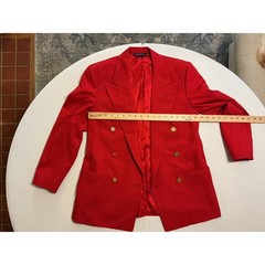 Burberrys Vintage Red Wool Skirt Suit Double Breasted Blazer Pleated Skirt Sz 6