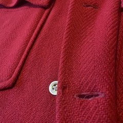 Courtleigh M 15.5 Vintage Wool E&W Red Shirt Jacket Button Pocket Collar Shacket