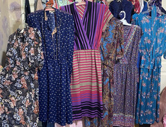Vtg 1970s 80s LOT Of 6 Secretary Dresses Small-Medium Resale Boho Made in USA