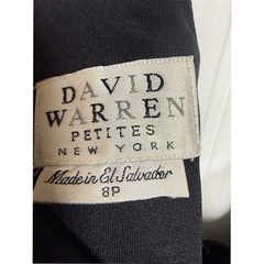 David Warren Petites Vintage 90s Black Shimmer Cutout Back Cocktail Dress 8P