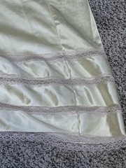 VINTAGE ADONNA Women Slip Union Made USA Nylon And Lace Shiny Vanilla 42 XL
