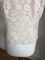 STUNNING VTG SAKS FIFTH AVENUE Ivory Lace Short Sleeve Top Blouse SZ 34