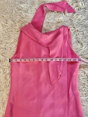 Vtg Bullock’s Wilshire Bubble Gum Barbie Dress Scarf High Neck Shift Mod 60s S