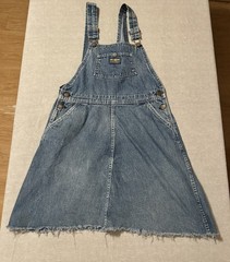 Vintage USA OshKosh B’Gosh Vestbak Denim Overalls Jumper Dress Small Grunge 90s