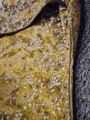 VTG 1960s Gold Brocade Cheongsam Qipao Dress Handmade Silk Jacquard Fully Lined