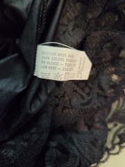 Vintage Vanity Fair Black Satin Lace Slip Dress Nightgown Size 36 / 24″ 42