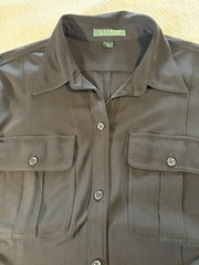 Vintage 90s Ralph Lauren Military Style Trench Coat Dress Midi Cargo Pockets 12