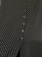 Vintage Dressbarn Maxi Skirt & Shirt Set Women’s Black & White Polka Dot Medium