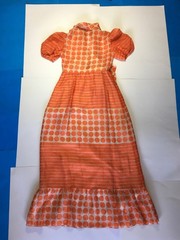 NINA RICCI BOUTIQUE PARIS Orange Polka Dot Dress Vintage 1960s – 70s *Sz Petite