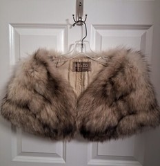 BEAUTIFUL VINTAGE SILVER FOX FUR STOLE WRAP NO CLIPS 37” LONG 5” WIDE